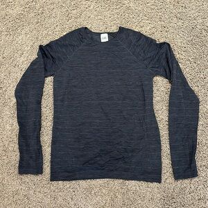 NWT Athleta Girl sz XXL (16) Charcoal longsleeved Power Up Shimmer Top